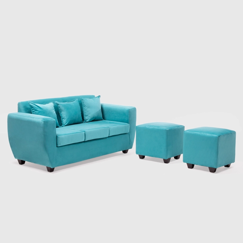 LIVING KANSAS 3 CUERPOS + 2 POUF FELPA - 2
