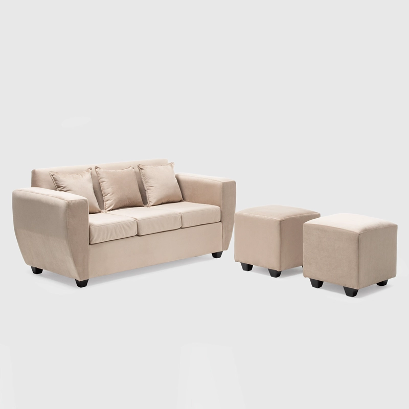 LIVING KANSAS 3 CUERPOS + 2 POUF FELPA - 4