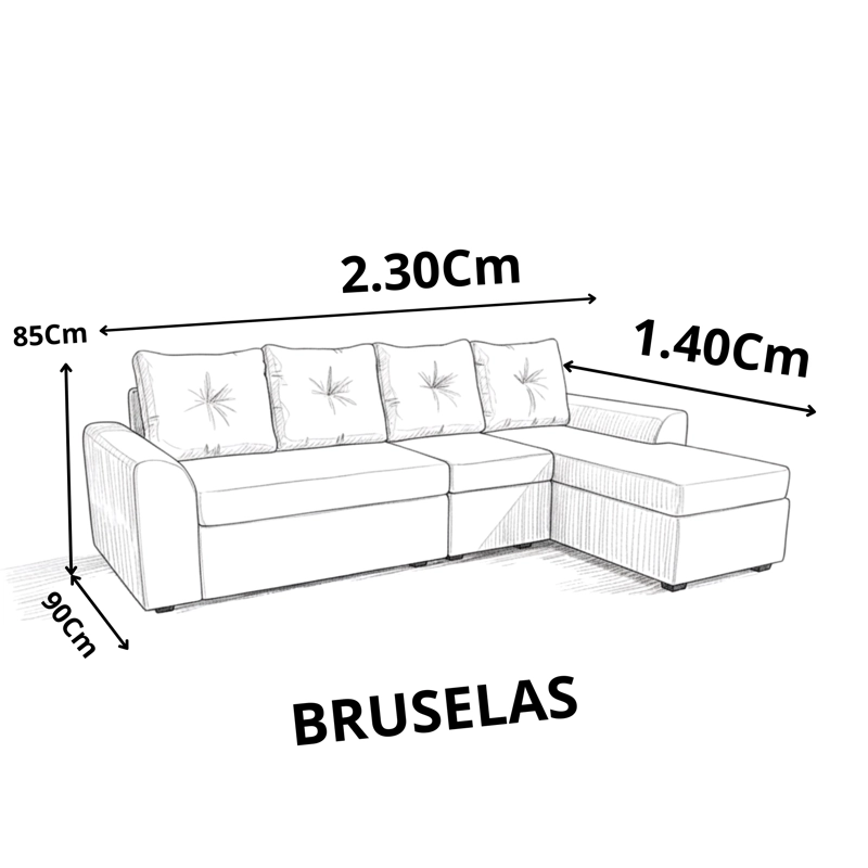 SECCIONAL MODULAR BRUSELAS 4.1 FELPA - 4