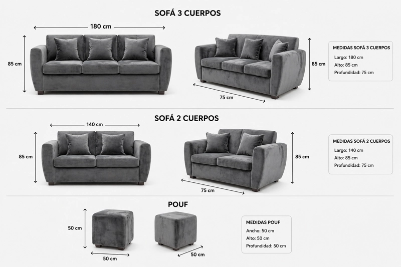 LIVING KANSAS 3.2+ 2 POUF FELPA - 4