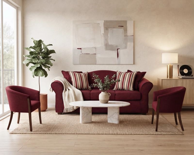 LIVING SOFA DUCAL 3.1.1 + SITIALES TELA - 1