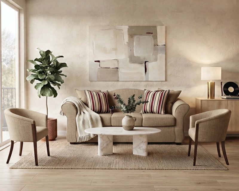 LIVING SOFA DUCAL 3.1.1 + SITIALES TELA - 1