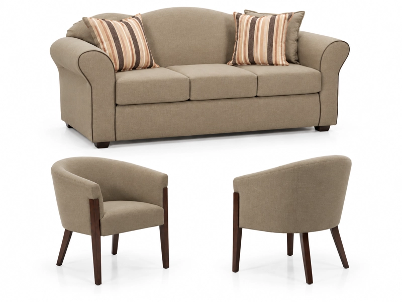 LIVING SOFA DUCAL 3.1.1 + SITIALES TELA - 2