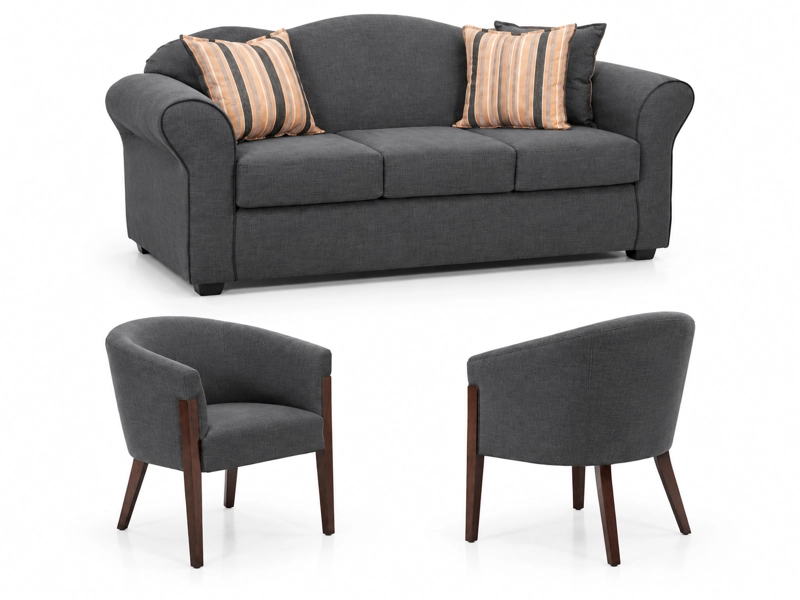 LIVING SOFA DUCAL 3.1.1 + SITIALES TELA - 2