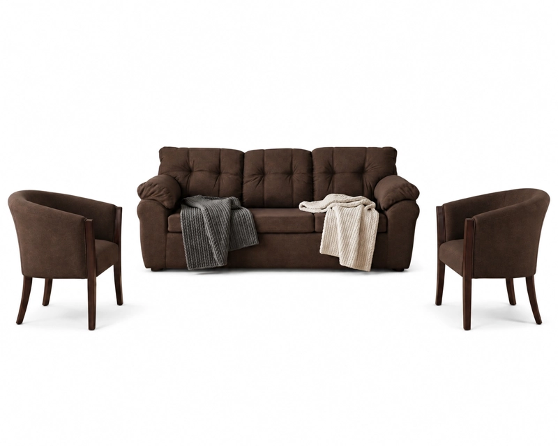 LIVING SOFA POLONIA 3.1.1 + 2 SITIALES TELA - 2