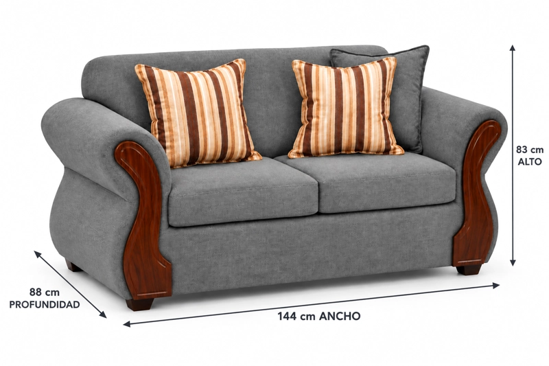 SOFA DECO OUTLET ORO TARENTO 2 CUERPOS TELA - 5