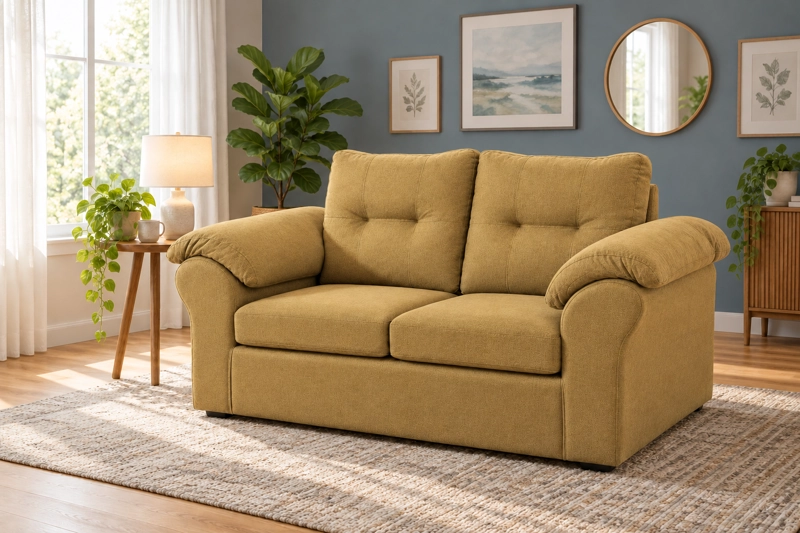 SOFA DECO OUTLET GRIS LAOS 2 CUERPOS TELA - 1