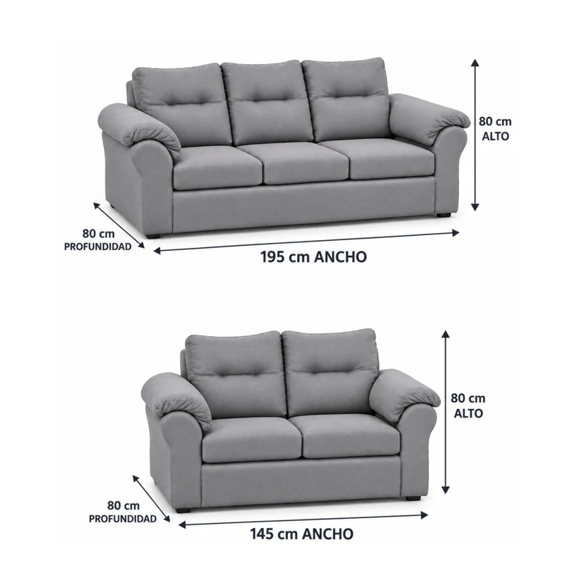 JUEGO DE LIVING DECO OUTLET  LAOS 3-2 CUERPOS TELA - 4