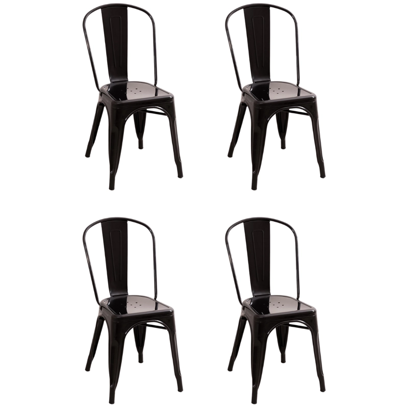 PACK 4 SILLAS TOLIX EN COLOR NEGRO - 1