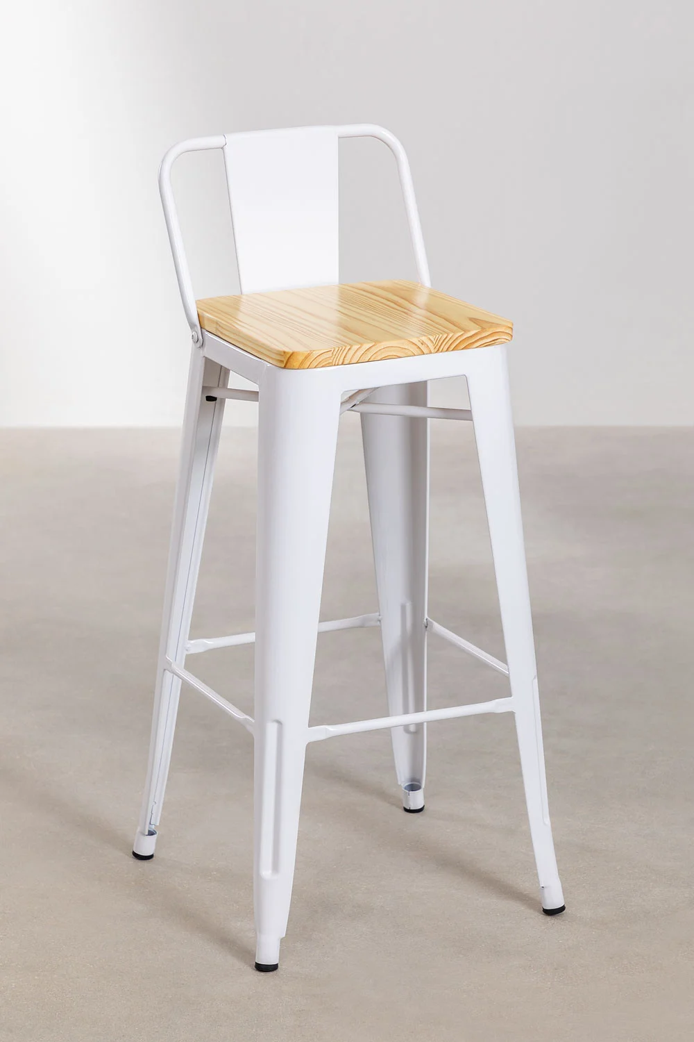 PACK 2 TABURETES TOLIX MADERA EN COLOR BLANCO 66CM - 2