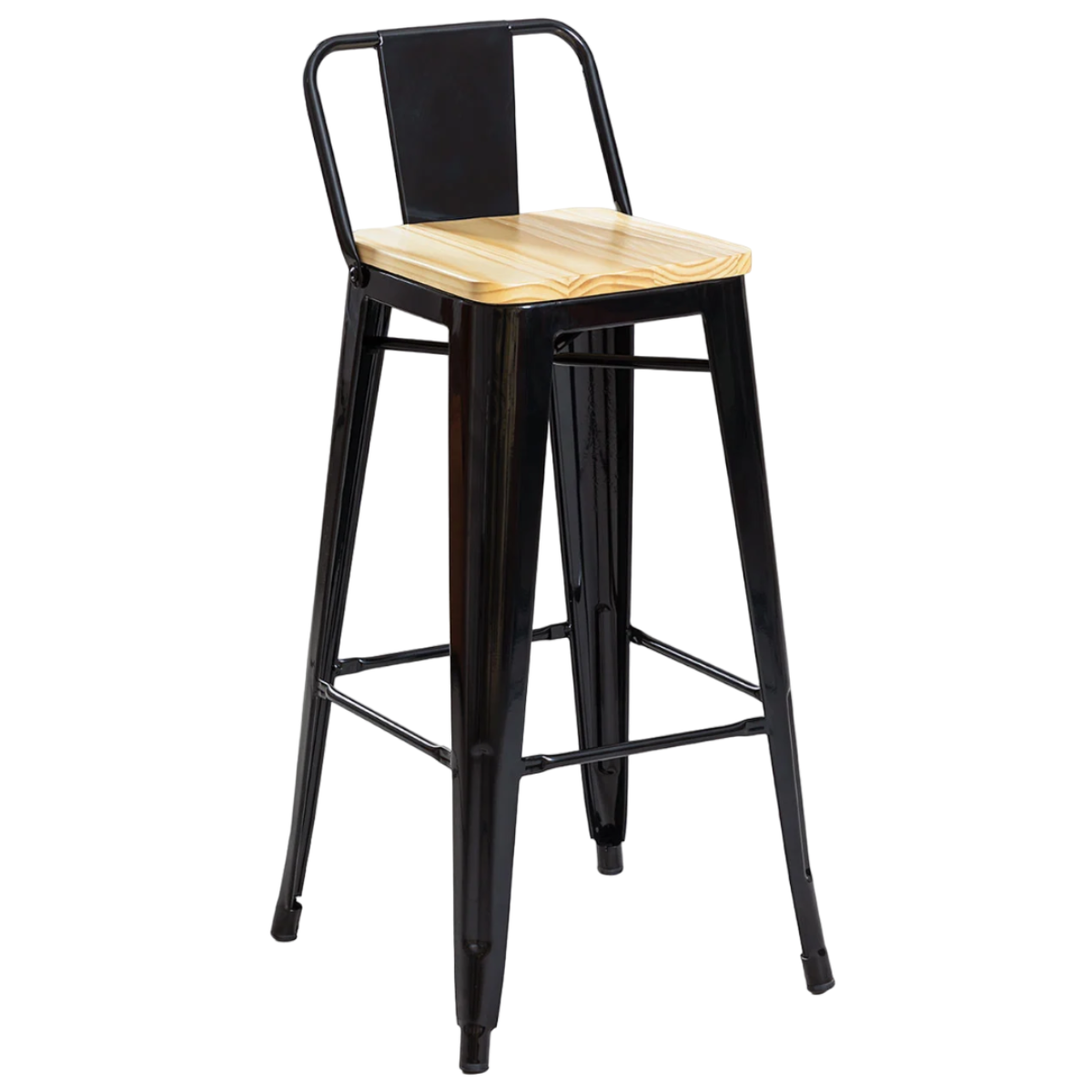 TABURETE TOLIX MADERA EN COLOR NEGRO 66CM - 1