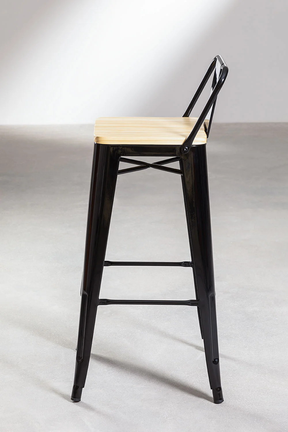 PACK 2 TABURETES TOLIX MADERA EN COLOR NEGRO 66CM - 3