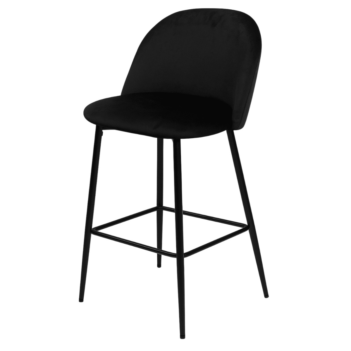 PISO DE BAR TABURETE VELVET 66CM TERCIOPELO EN COLOR NEGRO - 1