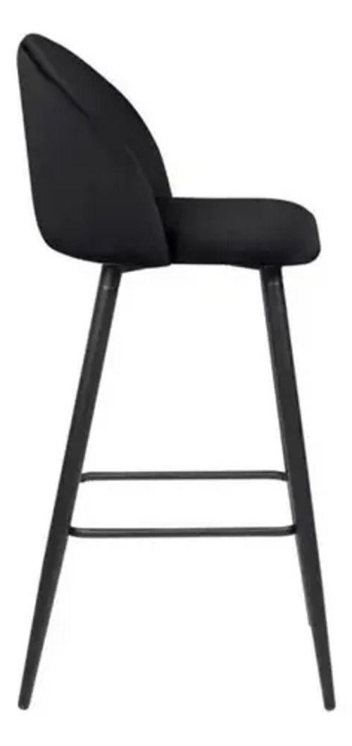 PISO DE BAR TABURETE VELVET 66CM TERCIOPELO EN COLOR NEGRO - 3
