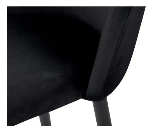 PISO DE BAR TABURETE VELVET 66CM TERCIOPELO EN COLOR NEGRO - 5