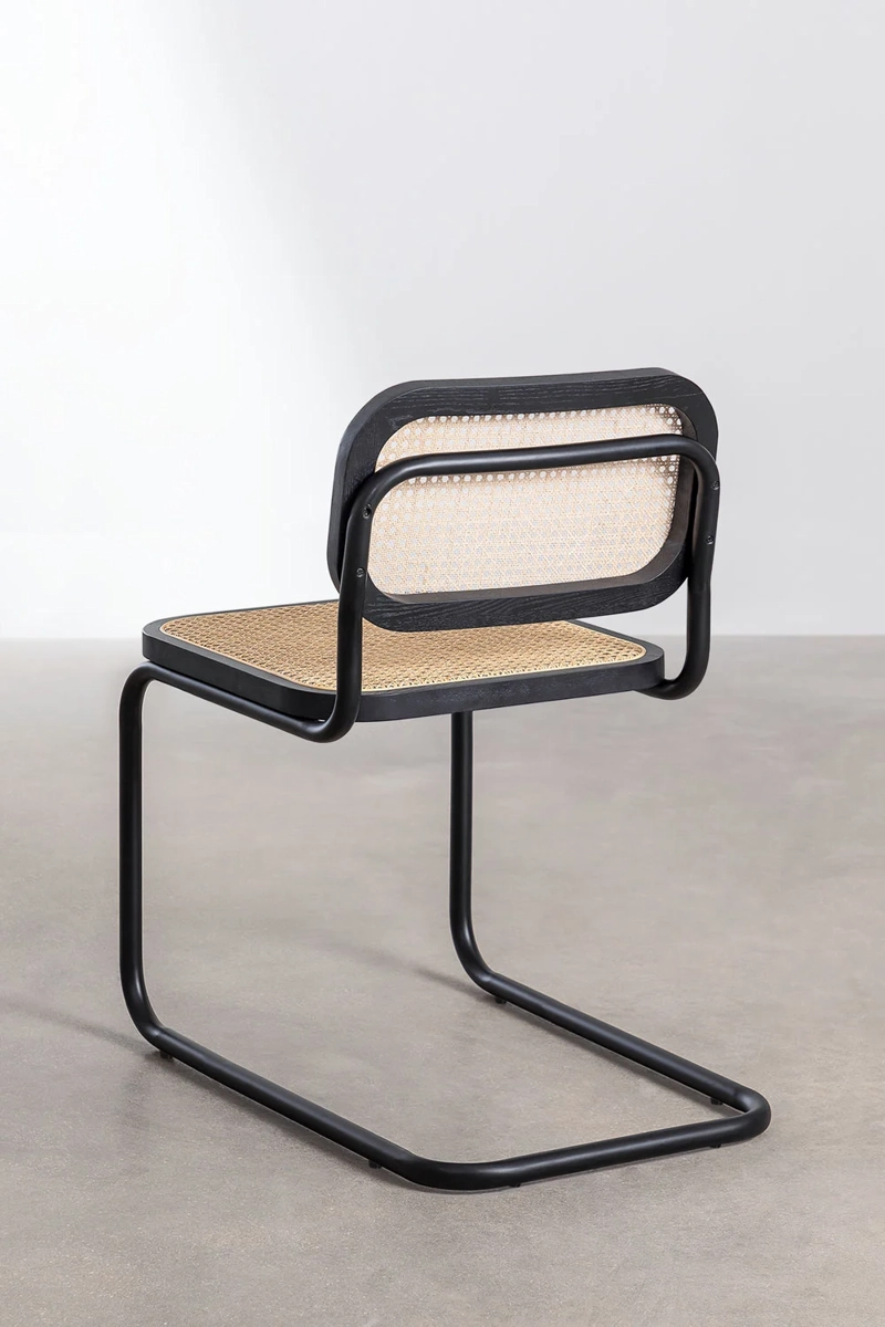 SILLA BREUER EN COLOR NEGRO MADERA Y RATÁN - 3