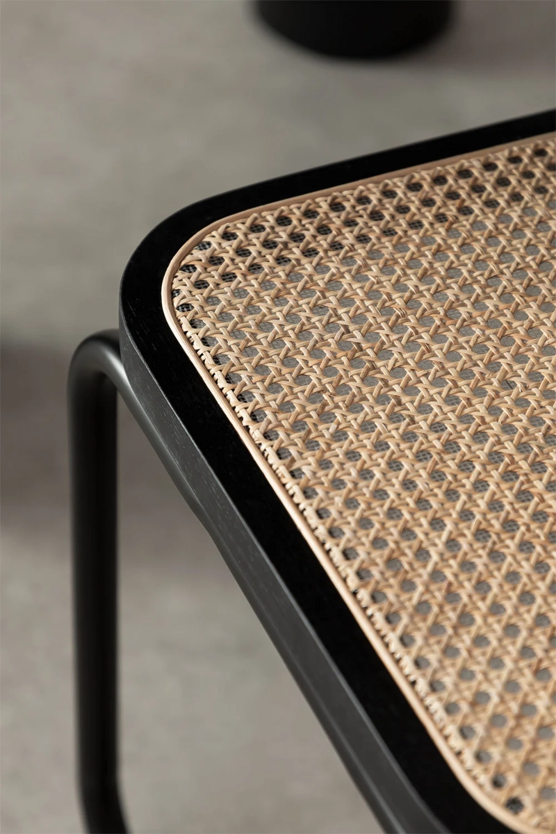 SILLA BREUER EN COLOR NEGRO MADERA Y RATÁN - 5