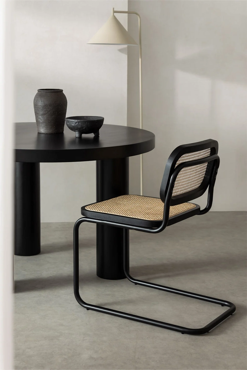 SILLA BREUER EN COLOR NEGRO MADERA Y RATÁN - 7