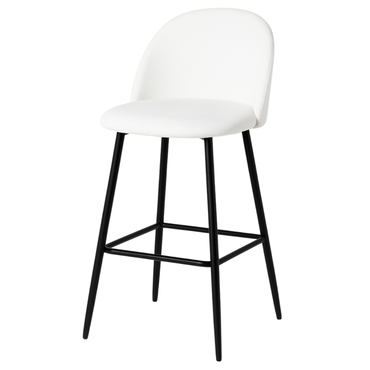 PISO DE BAR TABURETE VELVET 66CM TERCIOPELO EN COLOR BLANCO - 1