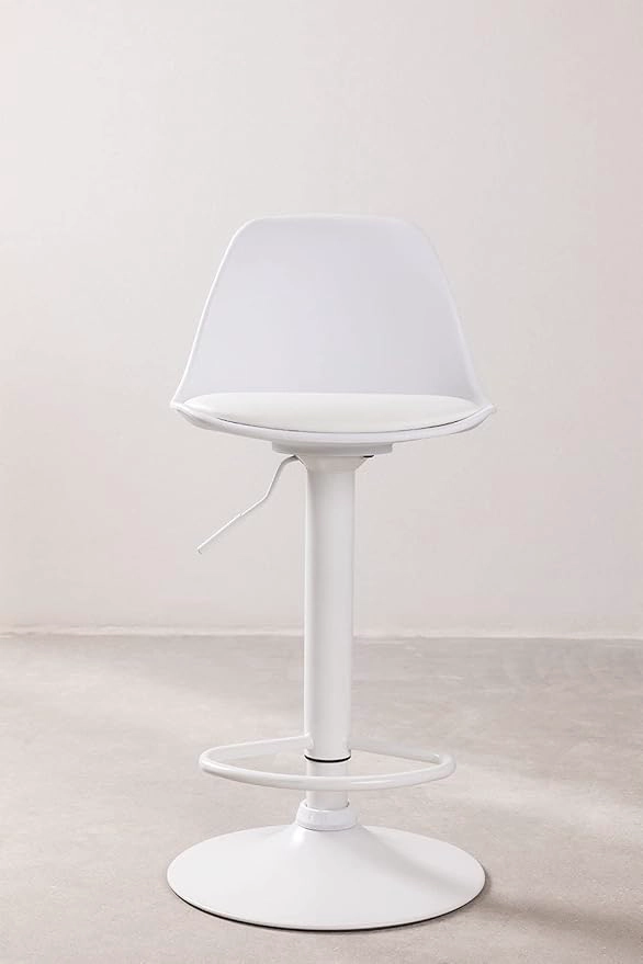 TABURETE EAMES BASE EN COLOR BLANCO PARA COCINA O BAR EN COLOR BLANCO - 2