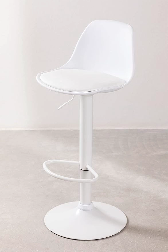 PACK 2 TABURETES EAMES BASE EN COLOR BLANCO PARA COCINA O BAR EN COLOR BLANCO - 2