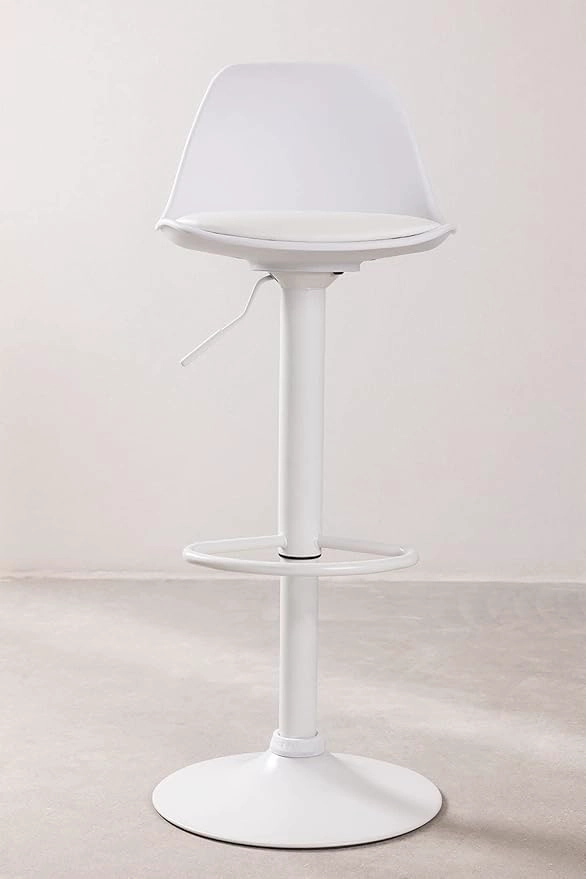 PACK 2 TABURETES EAMES BASE EN COLOR BLANCO PARA COCINA O BAR EN COLOR BLANCO - 3