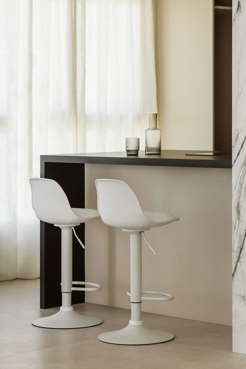 PACK 2 TABURETES EAMES BASE EN COLOR BLANCO PARA COCINA O BAR EN COLOR BLANCO - 6