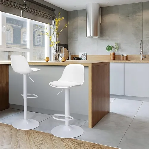PACK 2 TABURETES EAMES BASE EN COLOR BLANCO PARA COCINA O BAR EN COLOR BLANCO - 7