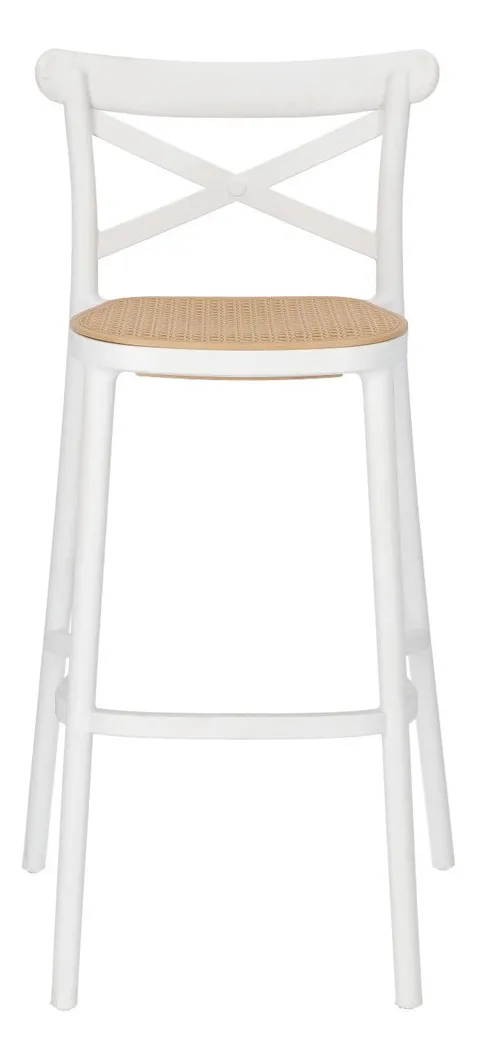 PACK 4 TABURETES CROSSBACK DANUBIO PISO DE BAR O TERRAZA 66CM EN COLOR BLANCOS - 3