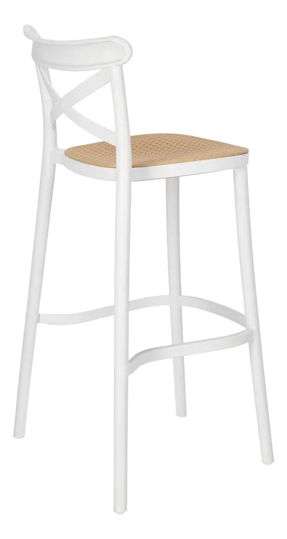 PACK 4 TABURETES CROSSBACK DANUBIO PISO DE BAR O TERRAZA 66CM EN COLOR BLANCOS - 4