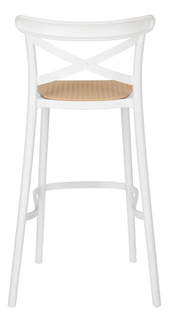 PACK 4 TABURETES CROSSBACK DANUBIO PISO DE BAR O TERRAZA 66CM EN COLOR BLANCOS - 6