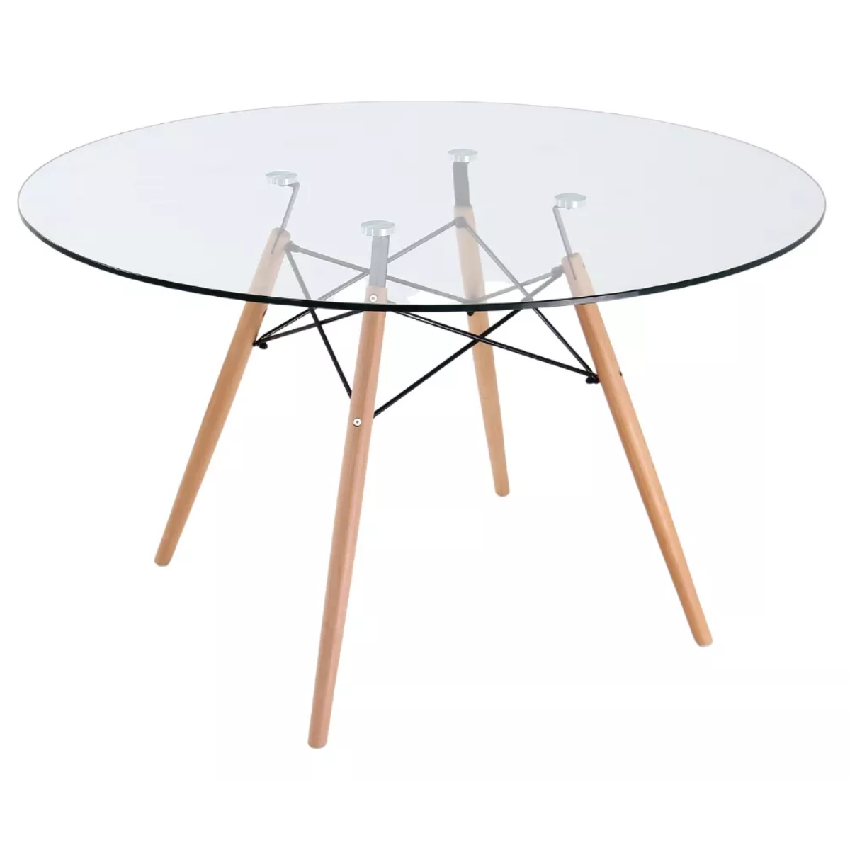 MESA EAMES REDONDA DE VIDRIO 80CM - 1