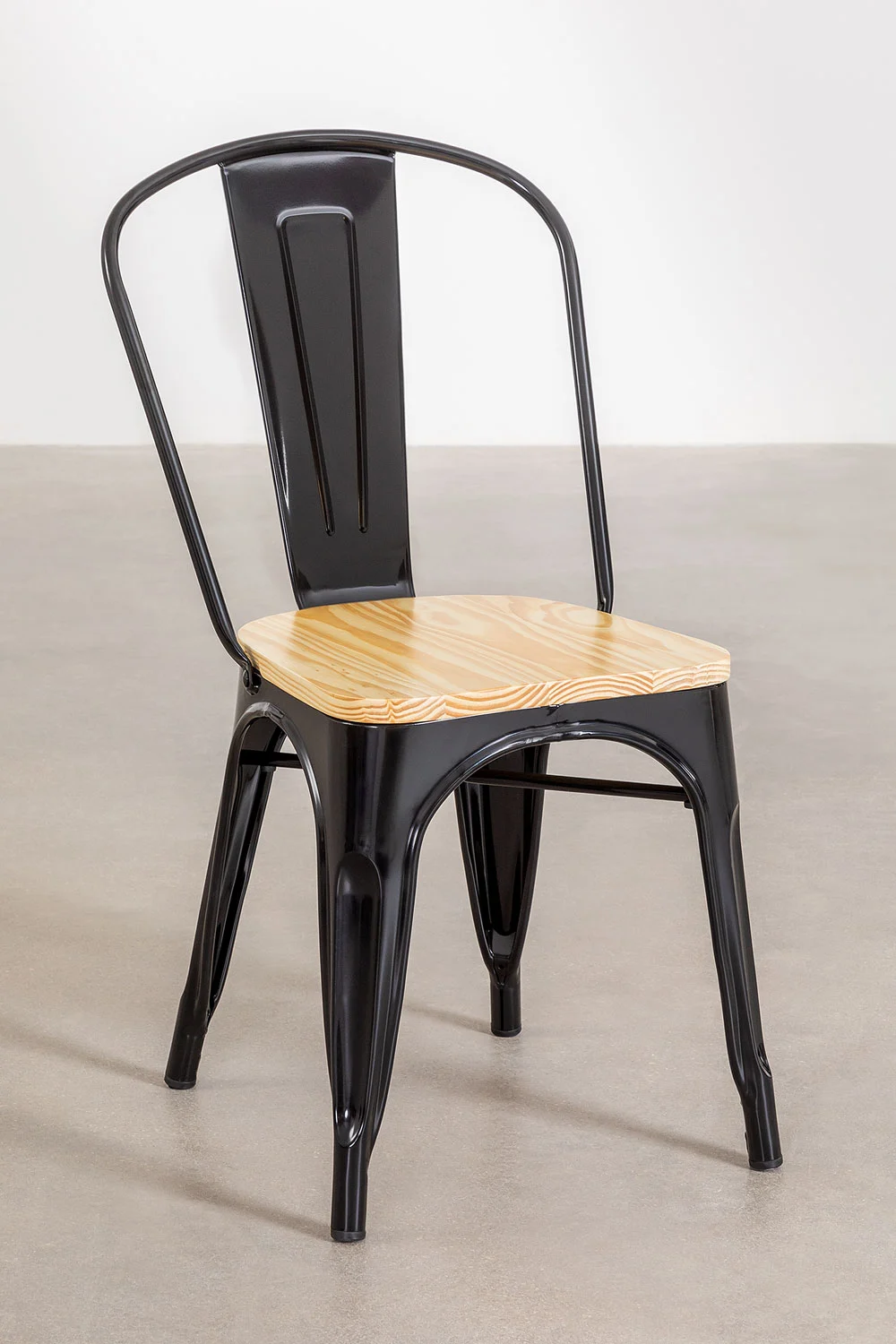 PACK 4 SILLAS TOLIX CON ASIENTO DE MADERA - 2