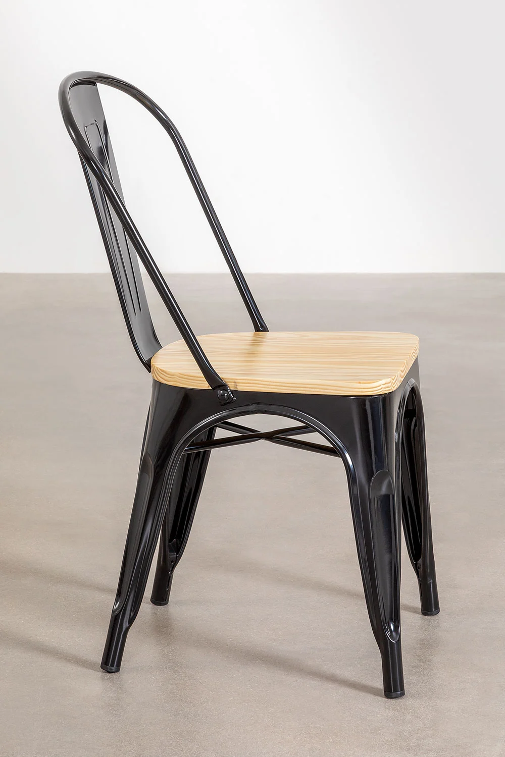 PACK 4 SILLAS TOLIX CON ASIENTO DE MADERA - 3