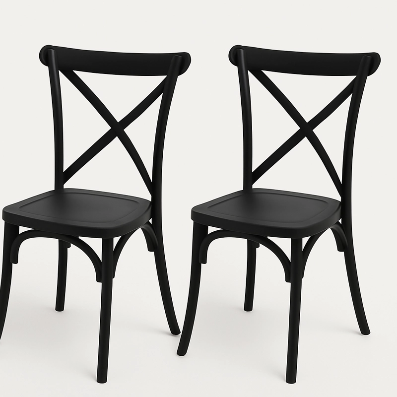 PACK 2 SILLAS CROSSBACK EN COLOR NEGRO - 1