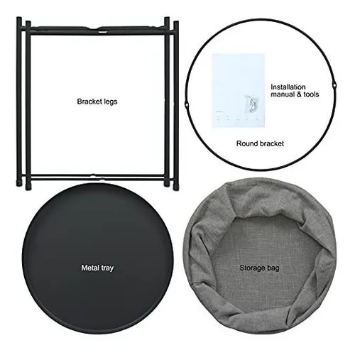MESA LATERAL AUXILIAR 2 NIVELES CON CESTA 42X42X52CM EN COLOR NEGRO - 4