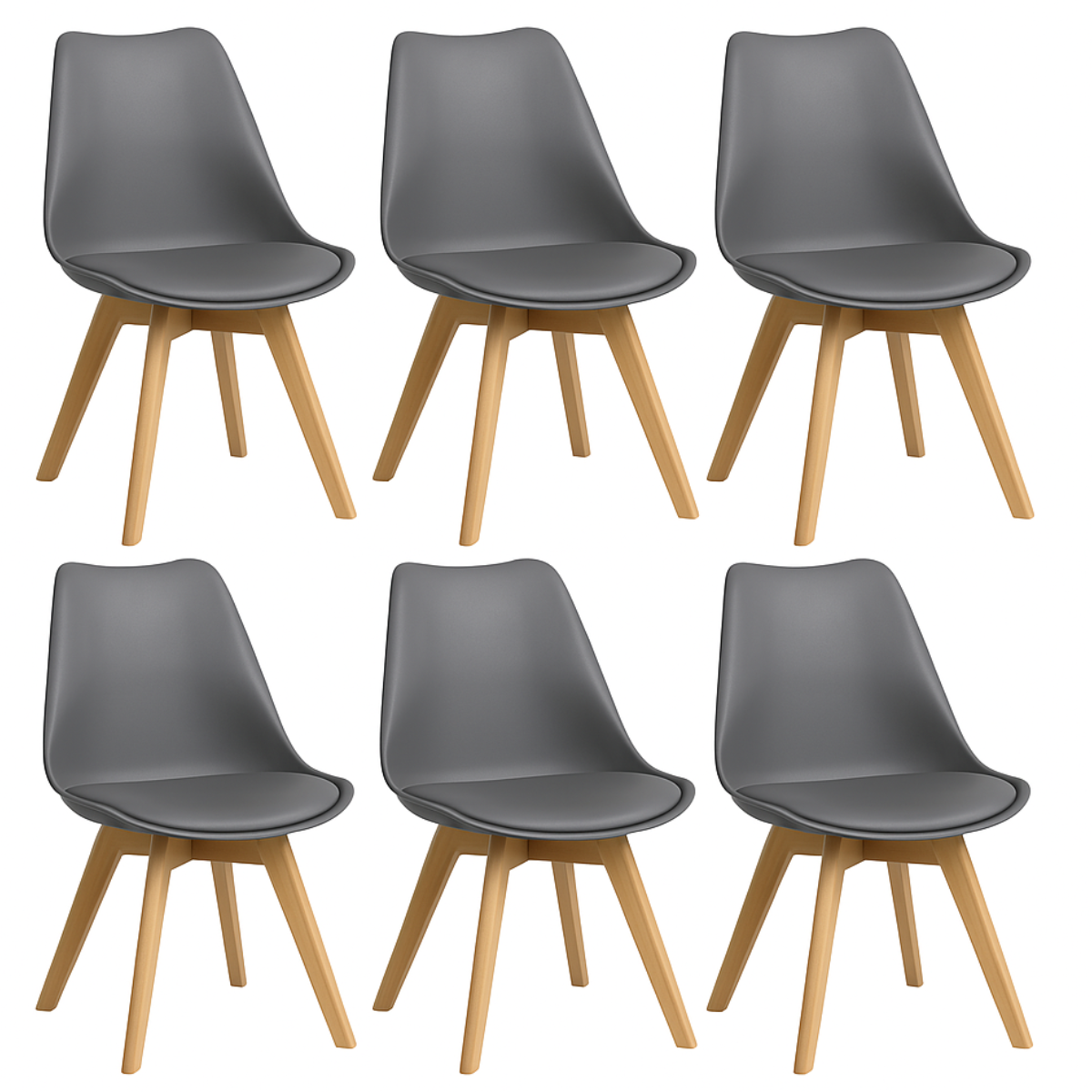 PACK 6 SILLAS EAMES ACOLCHADA GRIS - 1
