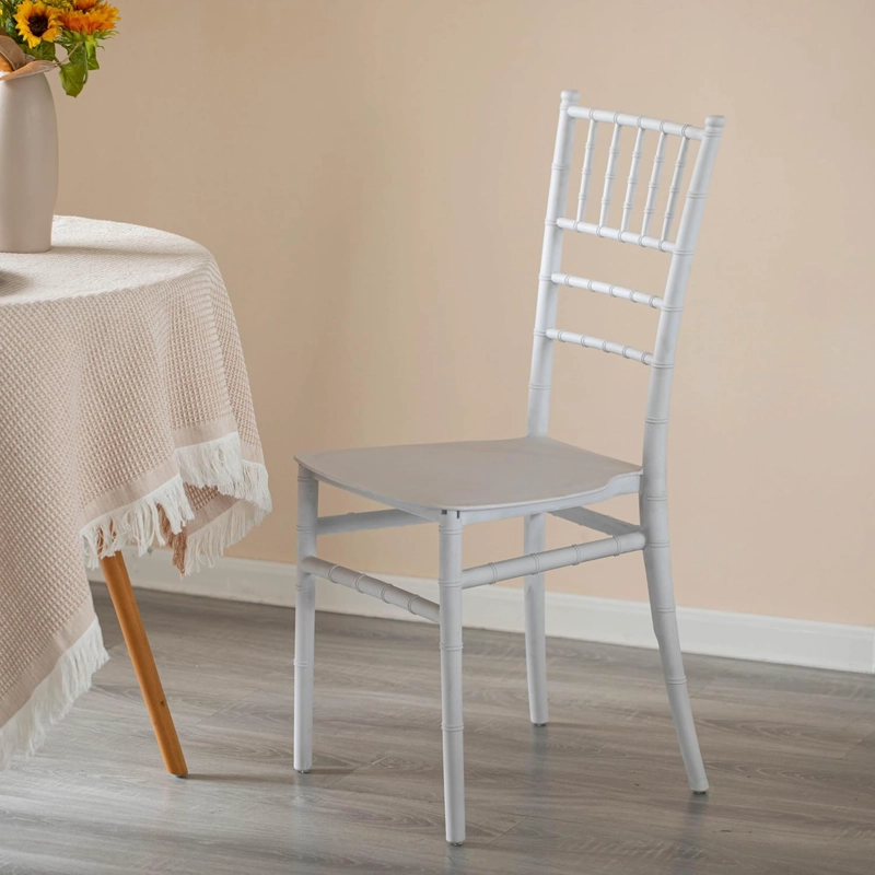 SILLA CHIAVARI APILABLE PARA COMEDOR TERRAZA EVENTOS EN COLOR BLANCO - 5