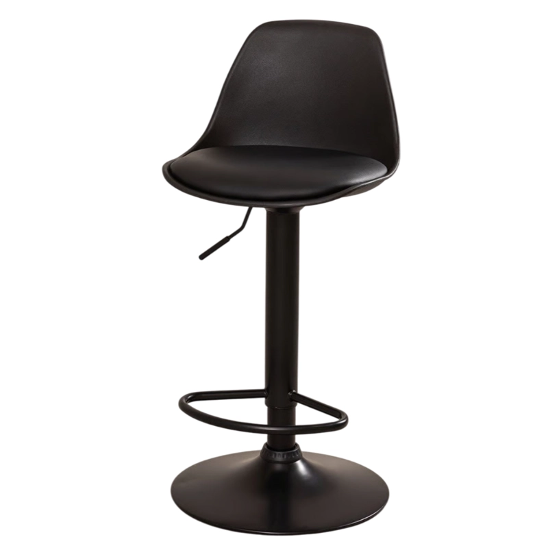 TABURETE EAMES BASE EN COLOR NEGRO PARA COCINA O BAR EN COLOR NEGRO - 1