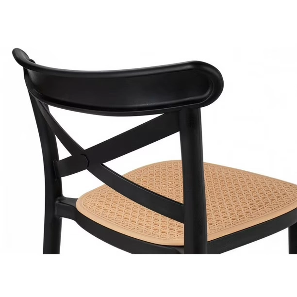 TABURETE CROSSBACK DANUBIO PISO DE BAR O TERRAZA 66CM EN COLOR NEGRO - 5