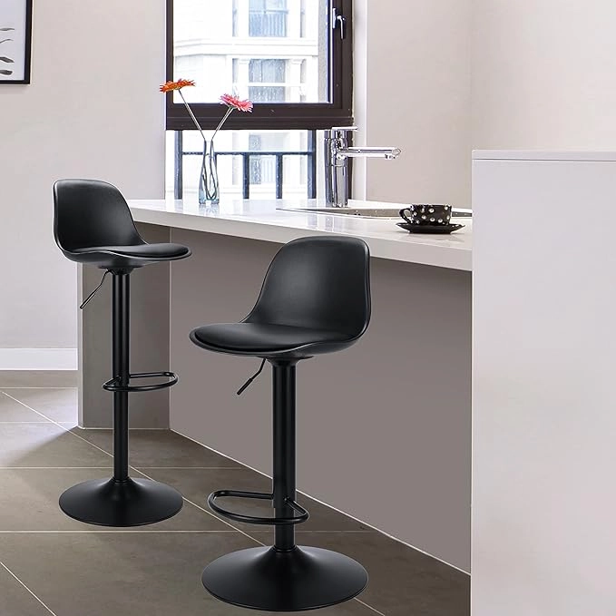 PACK 2 TABURETES EAMES BASE EN COLOR NEGRO PARA COCINA O BAR EN COLOR NEGRO - 5