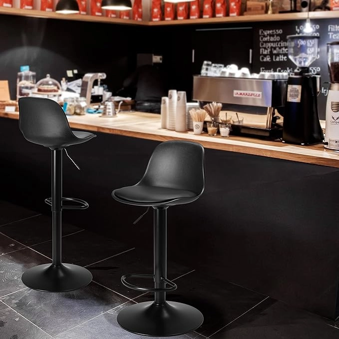 PACK 2 TABURETES EAMES BASE EN COLOR NEGRO PARA COCINA O BAR EN COLOR NEGRO - 6