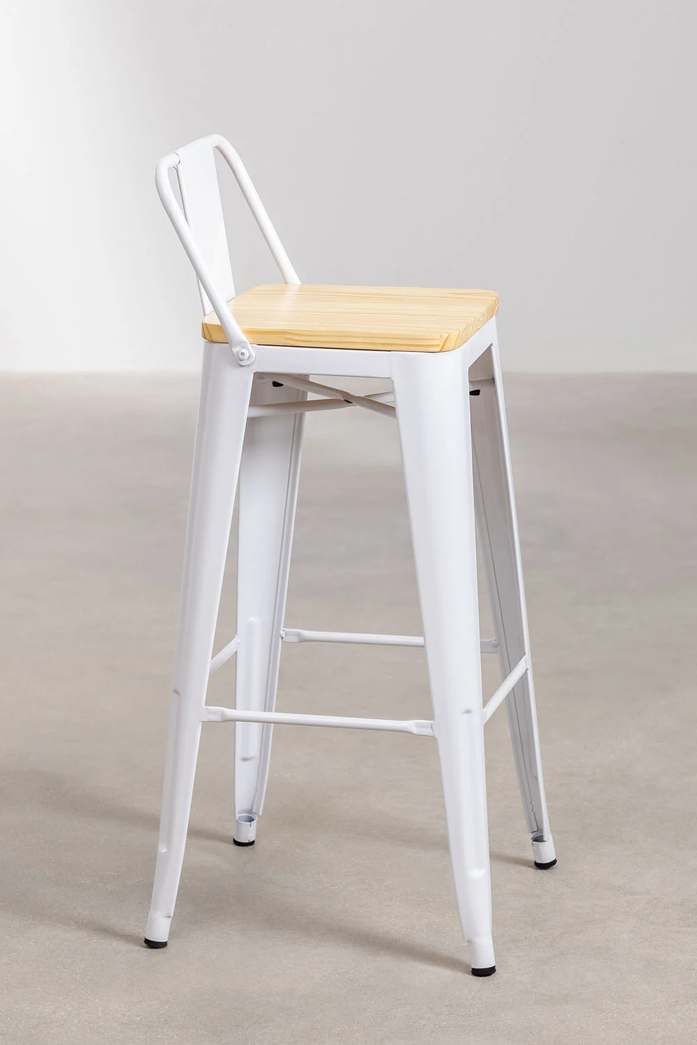 TABURETE TOLIX MADERA EN COLOR BLANCO 66CM - 2