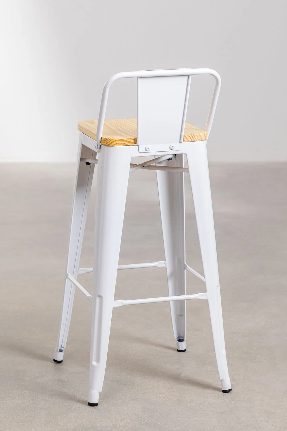 TABURETE TOLIX MADERA EN COLOR BLANCO 66CM - 3