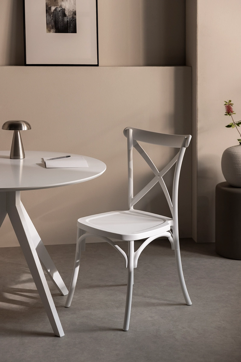 SILLA CROSSBACK EN COLOR BLANCO - 4
