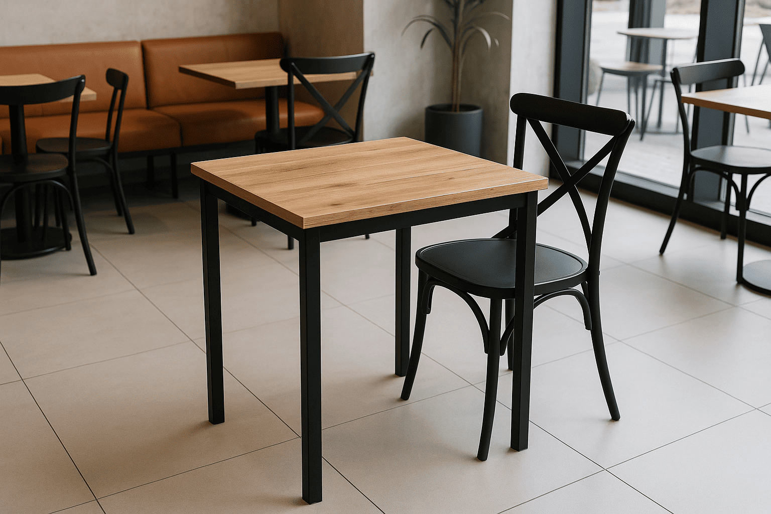 MESA 60X60 PARA RESTAURANTE CAFETERIA CASINO TERRAZA COMEDOR - 5
