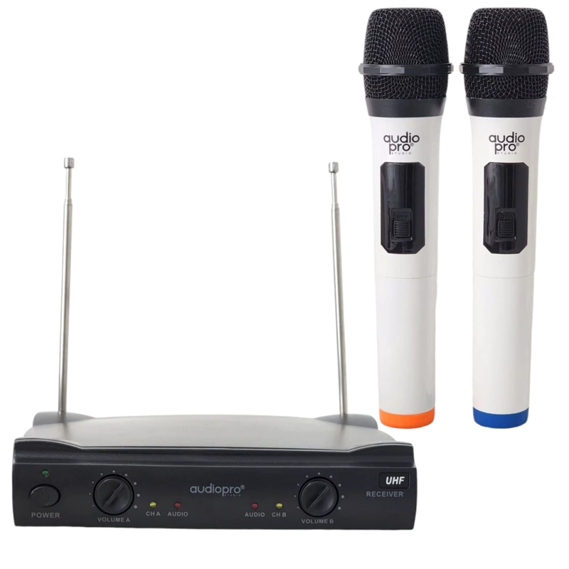 KIT DE 2 MICROFONOS INALAMBRICOS KARAOKE AUDIOPRO - 3