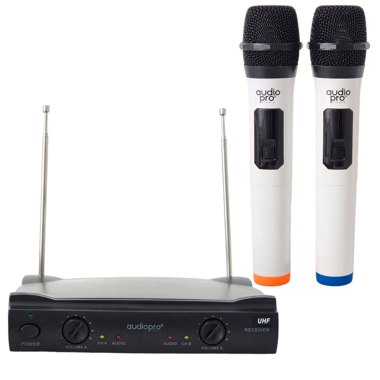 KIT DE 2 MICROFONOS INALAMBRICOS KARAOKE AUDIOPRO - 3