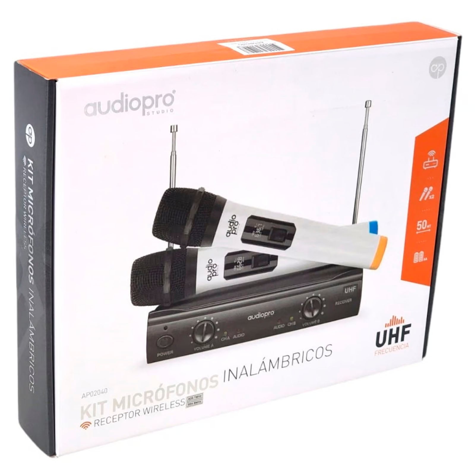 KIT DE 2 MICROFONOS INALAMBRICOS KARAOKE AUDIOPRO - 5