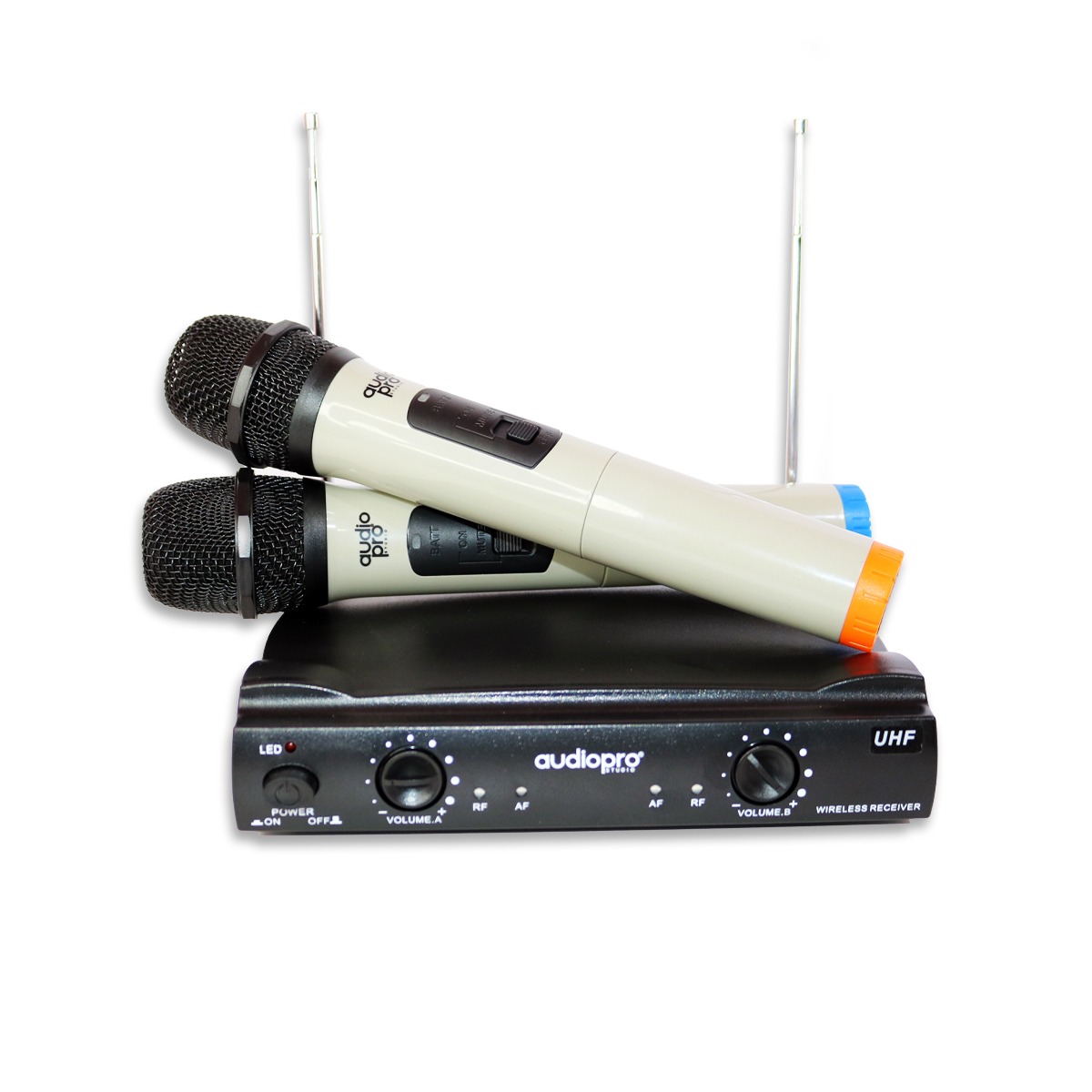 KIT DE 2 MICROFONOS INALAMBRICOS KARAOKE AUDIOPRO - 7
